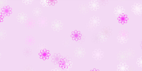 Light Pink, Yellow vector natural backdrop with flowers.