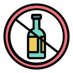 Liquor prohibited icon