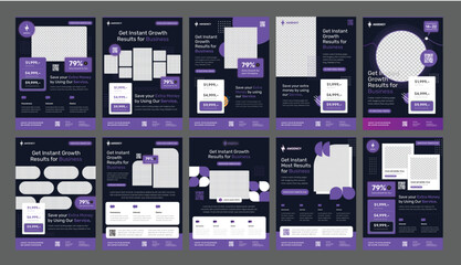 A Pack of 10 Salient Instant Business Growth Flyer templates
