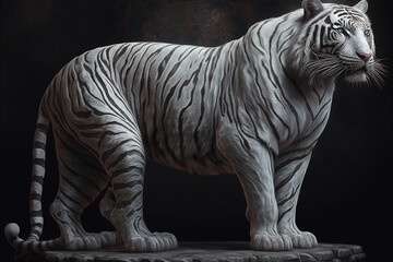 White Tiger  Generative AI Digital Illustration Part#90223