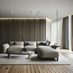A minimalist living room with neutral colors2, Generative AI