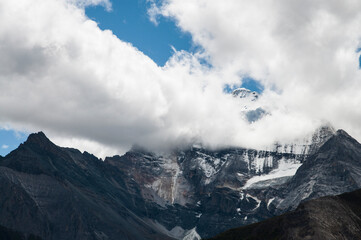 The peak of a snow mountain 