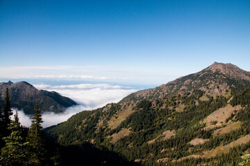 Mountains and clouds in Olympic National Park