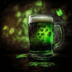 St. Patrick's day, glass, drink, clover