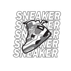 Sneaker shoes . Concept. Flat design. Vector illustration. Sneakers in flat style. Sneakers side view. Fashion sneakers.	
