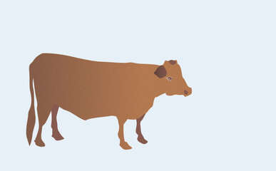 Cow Vector illustration 牛、茶色い牛のイラスト