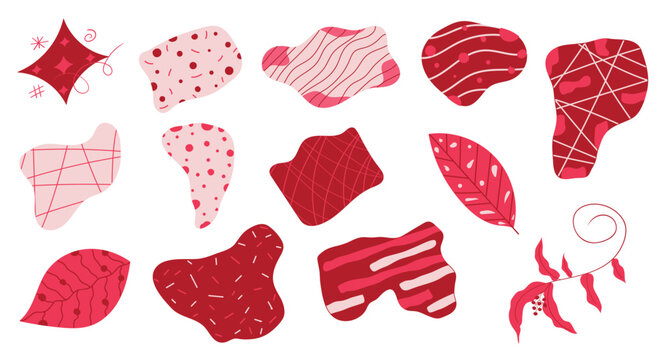 Hand Drawn Scribles and Random Irregular Shapes, Modern Trendy Design Elements for Cards, Invitation, greetings Collection