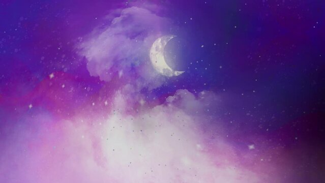 beautiful moon with Rolling Fog hd Loop features a full moon hanging in the sky with moving clouds and rolling fog in a loop
