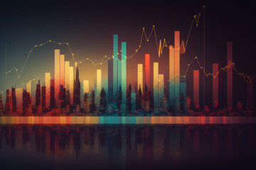 Obraz na płótnie Canvas Stock market Business city technical financial graph on technology abstract background