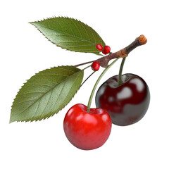 cherry isolated on transparent background cutout