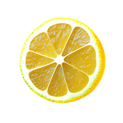lemon slice isolated on transparent background cutout