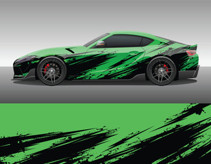 Car wrap vinyl racing decal ornament. Abstract grunge splash stripes sport background design print template. Vector illustration.