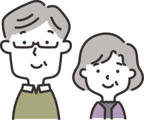 かわいい高齢夫婦のアイコンイラスト