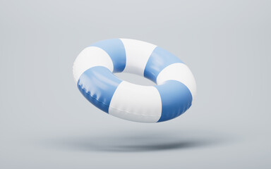 Inflatable swimming ring, summer and swimming themes, 3d rendering.