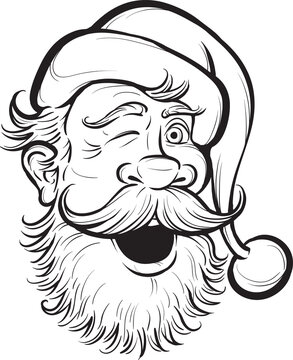 Christmas coloring page with Santa Claus - PNG image with transparent background