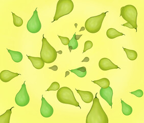 fresh fruit with yellow background