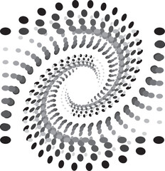 Circle Design in Halftone, Round Dotted Pattern Vector Illustration