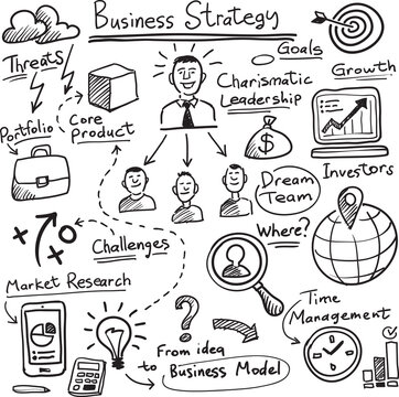 whiteboard business strategy vector template - PNG image with transparent background