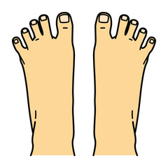 足の甲　開いた指　左右