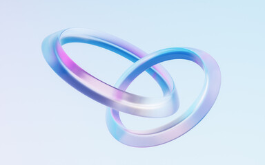 Naklejka premium Gradient transparent geometry background, 3d rendering.