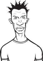 whiteboard drawing black guy i t shirt - PNG image with transparent background