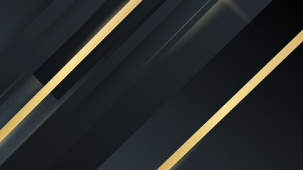 Abstract golden lines on dark grey futuristic design modern technology background vector illustration.