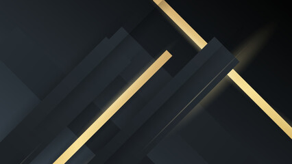 Abstract golden lines on dark grey futuristic design modern technology background vector illustration.