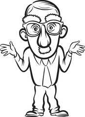 whiteboard drawing businessman apologizing wearing a mask - PNG image with transparent background