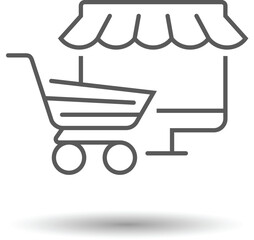 E-commerce line icon. Online shopping line symbol. Vector
