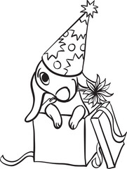 whiteboard drawing cartoon dachshund birthday gift dog - PNG image with transparent background
