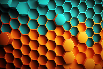 Honeycomb grid texture background. Geometric hive hexagonal grid. generative AI
