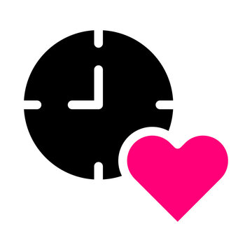 clock icon solid black pink style valentine illustration vector element and symbol perfect.