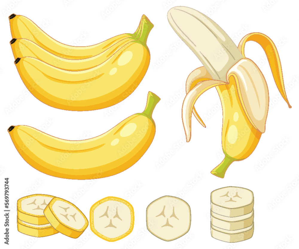 Wall mural Isolated banana fruit cartoon