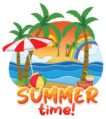 Fototapeta na wymiar Hello summer logo template