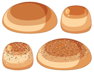 Many bun breads collection
