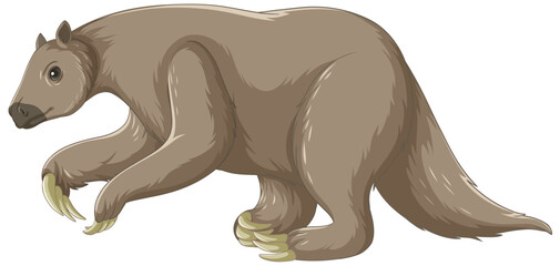 Ground sloth extinct animal vector