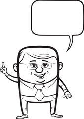 whiteboard drawing cute cartoon vector businessman character - PNG image with transparent background