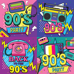 90s party poster template
