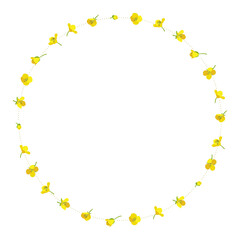 ナノハナとドットの円形な飾り枠
