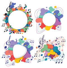 Music theme cartoon icon