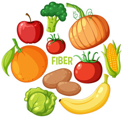 Vegetables and fruits fiber foods group