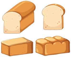 Set of bread cartoon