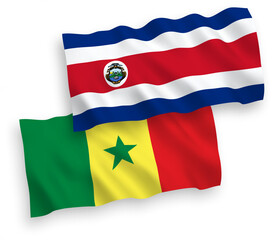 Flags of Republic of Senegal and Republic of Costa Rica on a white background