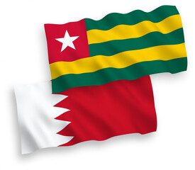 Flags of Togolese Republic and Bahrain on a white background