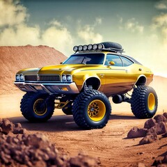 american muscle car buick gsx 1970  Off-road car logo, safari suv, expedition offroader overland Created with Generative AI technology.