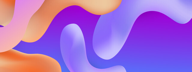 Vector abstract background - liquid bubble shapes on fluid gradient with shadows and light effects. Shiny design template for text