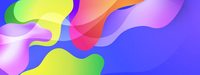 Vector abstract background - liquid bubble shapes on fluid gradient with shadows and light effects. Shiny design template for text