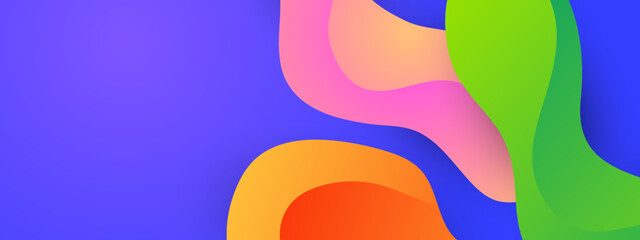 Vector abstract background - liquid bubble shapes on fluid gradient with shadows and light effects. Shiny design template for text