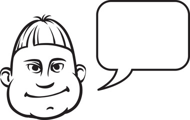 whiteboard drawing silly face with speech bubble - PNG image with transparent background