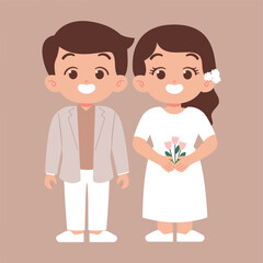 Bride and groom. Wedding concept illustration